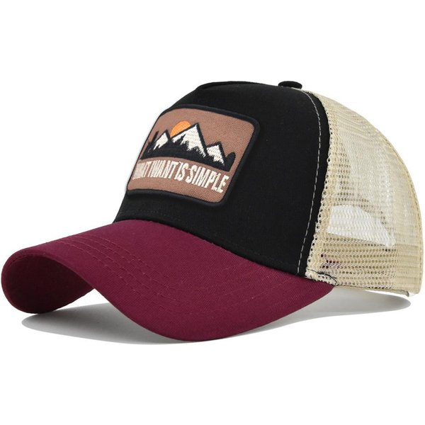 Gorra De Malla Transpirable Bordada Para Hombres Y Mujeres, Gorra De BéIsbol Con Visera, Sombrero Para El Sol Para Deportes Al Aire Libre, Ciclismo, Viajes, Gorra De Padre Black-image