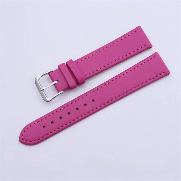 10Mm / 12Mm / 14Mm / 16Mm / 18Mm / 20Mm / 22Mm / 24Mm MężCzyźNi Kobiety PU SkóRa Solidny Pasek Do Zegarka Pasek Pasek Do Zegarka 18Mm Pink-image