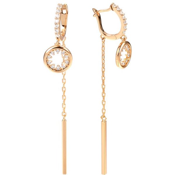 Pendientes Largos Colgantes Con Borlas De Moda Para Mujer, Color Oro Rosa, Circonita Natural, JoyeríA Fina Para Uso Diario, Regalo De Cristal Beige-image