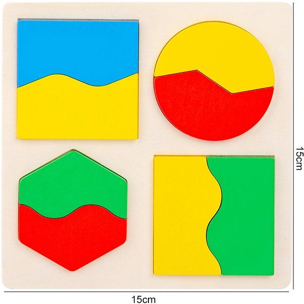 Drewniane Puzzle KształTy Geometryczne Dla Dzieci Zabawki Edukacyjne Montessori Wczesna Nauka OśWiecenie I Poznanie TMZ-image