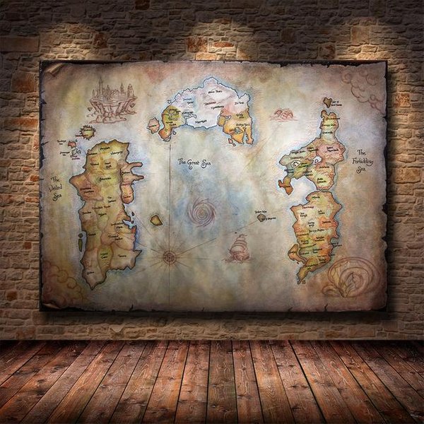 Mapa Gry World Of Warcraft Malarstwo Na PłóTnie Sztuka śCienna Plakaty Wydruki Obrazy Do Salonu Sypialnia PokóJ Gier WystróJ Domu Bez Ramki 30*40Cm No Frame-image