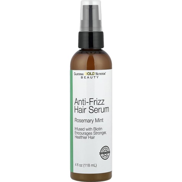 California Gold Nutrition, Belleza, SéRum Capilar Antifrizz, Biotina, Romero Menta, 4 Fl Oz (118 Ml) White-image