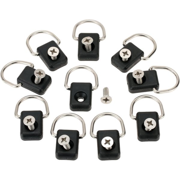 10 Piezas Anillas D De Kayak De Alta Calidad Aparejo Para Barco Canoa Kayak ! Negro-image