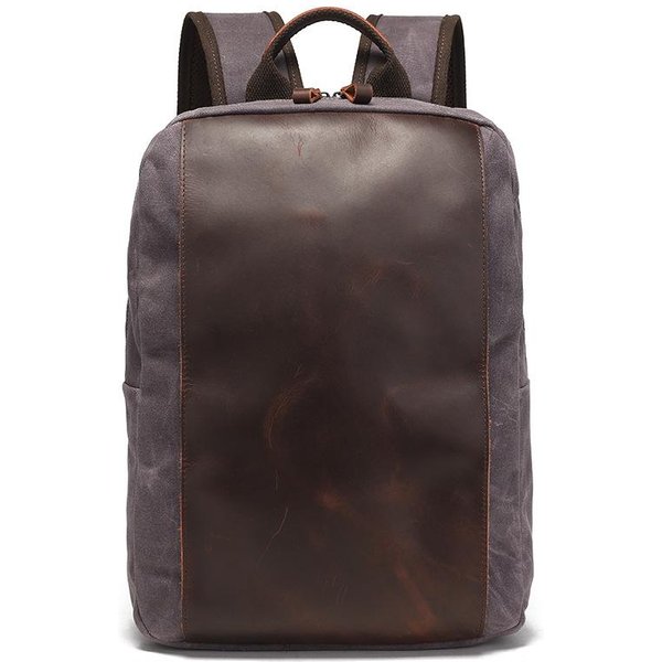 Mochila Para Hombre Y Mujer Mochilas Deportes Al Aire Libre Bolsa De Viaje Lona Encerada Impermeable Bolsa De Viaje Para Ordenador Gris-image