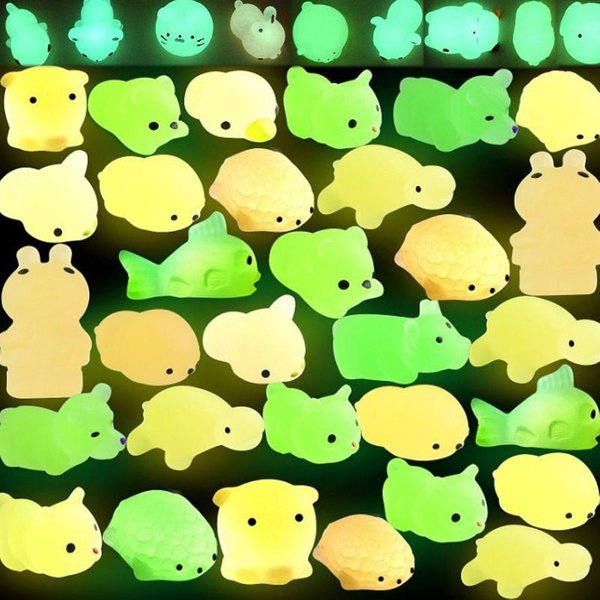 10/30/50 SZT Zabawki Mochi Squishy ŚWiecąCe W CiemnośCi Kawaii ZwierząTka Squishy OdstresowująCe Zabawki Na LęK Urodzinowe Prezenty Dla Dzieci Green-image