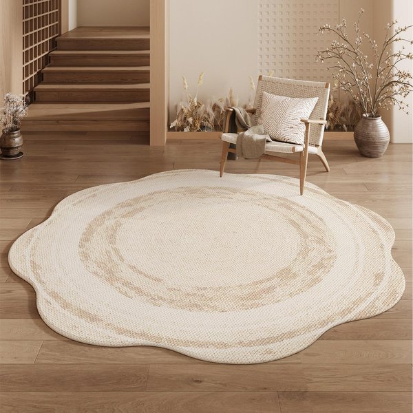 Francuski Styl Retro Dekoracja Sypialni Dywan Jasny Luksusowy Dywany Do Salonu Zmywalna Mata PodłOgowa Do Pokoju Dziennego AntypośLizgowy MięKki Dywan Do Gabinetu 140X140Cm-image