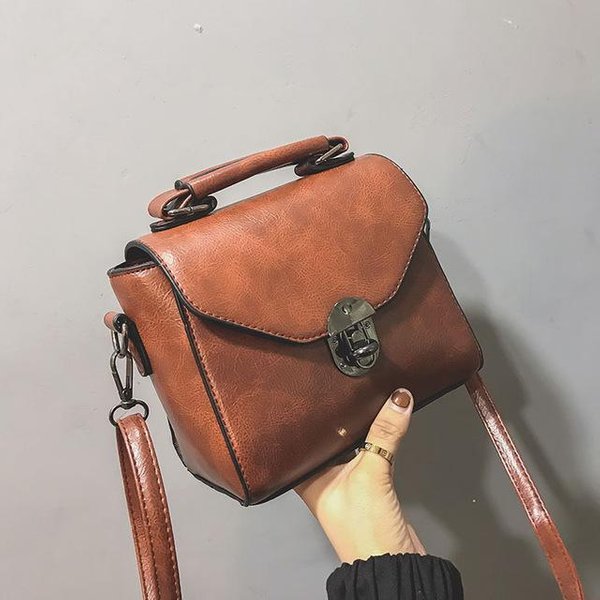 Bolso De Hombro Nuevo DiseñO De Cierre De Invierno Bolso Cruzado De Cuero PU Marcas Bolso Cuadrado PequeñO Bolso De Mano Para Mujer Bolso Bandolera Informal Cartera Sac 18.5X10.5X16Cm-image