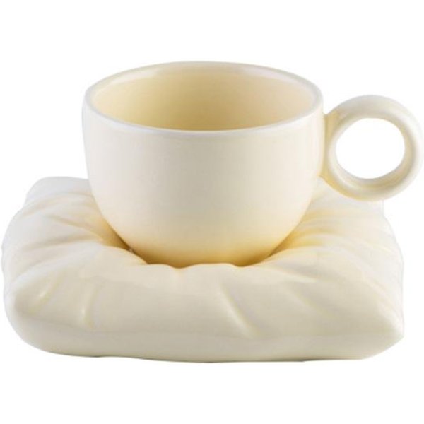 Taza Taza De Café De CeráMica Set Para Hogar Alto Valor Girasol Café Taza De CeráMica Platillo Taza De CeráMica . Beige-image