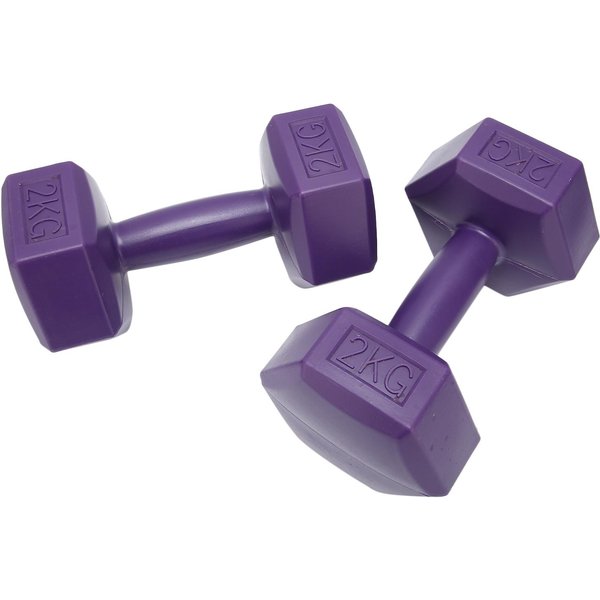 Zestaw 2 Hantli 4 Kg Hantle RęCzne SześCiokąTne Hantle Trening Fitness SprzęT Dla MężCzyzn Kobiet Blue-image