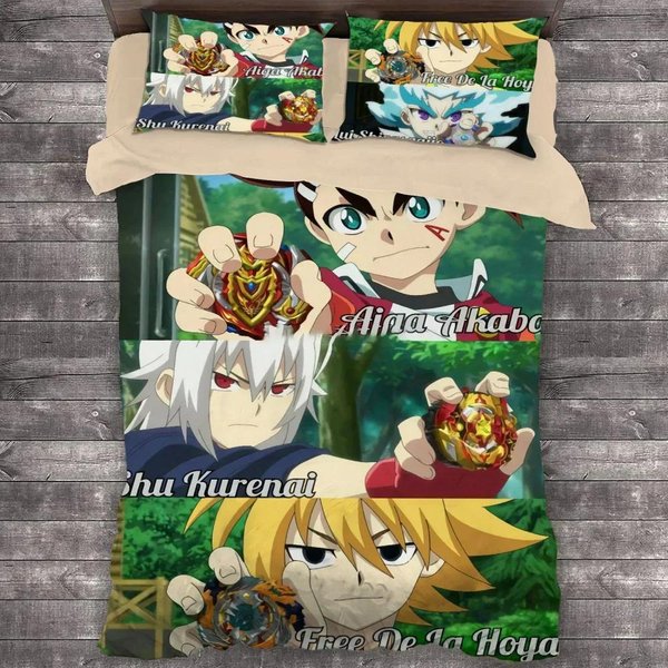 Juego De Ropa De Cama Anime Beyblade Burst Funda NóRdica Fundas Para EdredóN De Dormitorio TamañO Individual Twin King Funda De Colcha Textiles Para El Hogar 2/3 Piezas US Twin(172X218Cm)-image