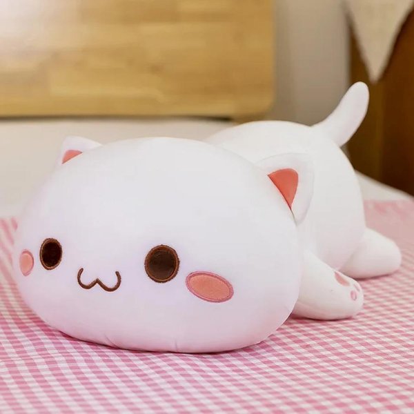 Kawaii Mitao Kot Pluszowe Zabawki Urocze Zwierzę MięKka Wypchana Poduszka Para Brzoskwiniowy Kot Pluszowa Lalka KreskóWka Dekoracja Prezenty Urodzinowe Dzieci 90Cm-image