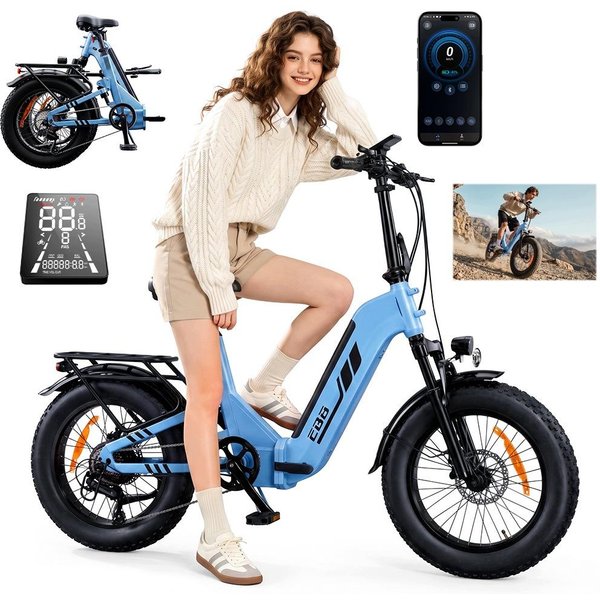 Bicicleta EléCtrica Agileride 20 EB8-B 48V 15Ah 250W – AutonomíA 144 Km, 25 Km/H – Con App Y LCD-image