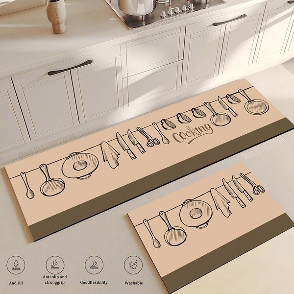 Nowoczesny Dywanik Kuchenny Wycieraczka PrzedpokóJ WejśCie Mata PodłOgowa ŁAzienka Domowa AntypośLizgowa Mata Na Stopy Salon PodłOga Sypialnia Dekoracja Dywan 50Cmx80Cm 1Pc-image
