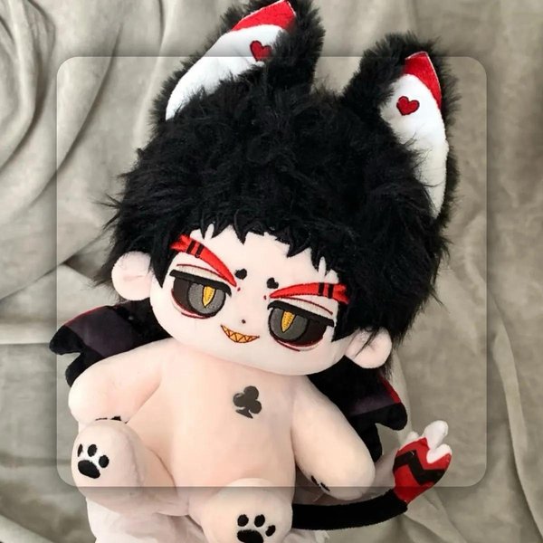 MuñEco De Peluche De AlgodóN De 20 Cm Del Anime Hazbin Hotel Husk Lindo Disfrazado Peluches DecoracióN Cosplay Idolo Modelado Regalos De CumpleañOs Festival Mascota No Skeleton-image