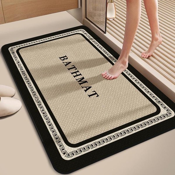 Mata PodłOgowa Do łAzienki Mata PochłAniająCa BłOto Okrzemkowe Drzwi Do Toalety Dywan Drzwi AntypośLizgowa MięKka Mata CięCie 40*60Cm Gray-image