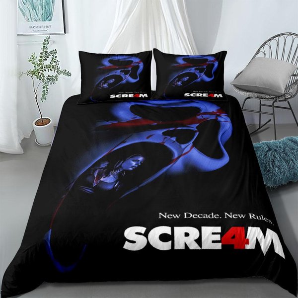 Krzyk Noc Horroru Zestaw Poszwy Na KołDrę Rozmiar USA King Queen Double Full Twin Single Zestaw PośCieli 140Cmx200Cm Blue-image