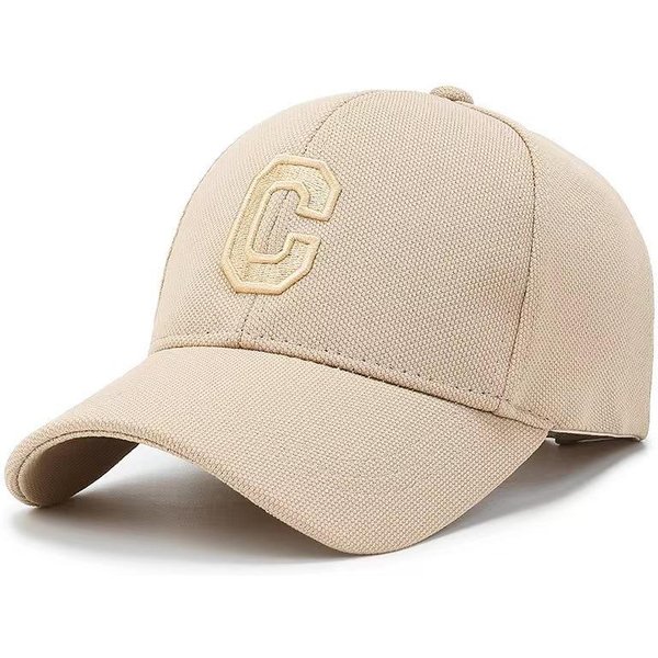 Prosta Czapka Z Daszkiem Z Haftowaną Literą C Dla MężCzyzn I Kobiet, Jednokolorowa, Regulowana, ChroniąCa Przed SłOńCem, Unisex, Casualowa, Hip-Hopowa, Dla Taty, Trucker Adjustable Khaki-image