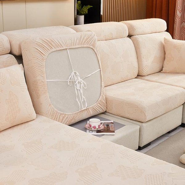 Funda De Sofá De Felpa, Funda De CojíN Para Sofá, Funda De Asiento EláStica Para Sofá Chaselong En Forma De L, Mantiene El Calor Lavable 45X45CM Pillowcase-image