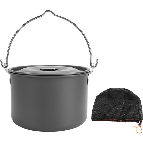 Olla Colgante De Camping De Gran Capacidad AleacióN De Aluminio Antiadherente Multifuncional PortáTil Calor L(For 6.5-9Kg)-image