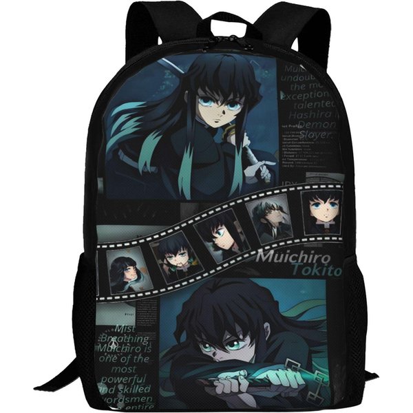 Mochila De Anime Demon Slayer Estampado De Nezuko Kamado Mochila Escolar Para Estudiantes Mochila De Viaje Para Adolescentes Mochila Casual Regalo-image