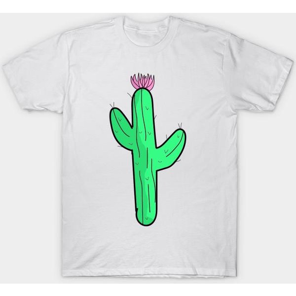 Camiseta Mujer Minimalista Cactus Estampado Harajuku Kawaii Camiseta Verano Manga Corta Femenina Camiseta Top 4XL Blanco-image