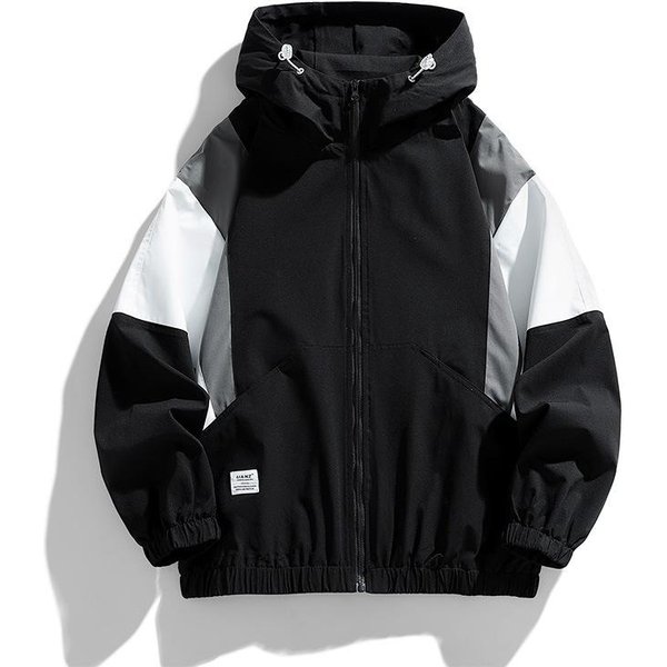 Chaqueta De Hombre Nueva OtoñO E Invierno Casual Suelta Talla Grande Chaqueta Para Adolescentes M Black-image