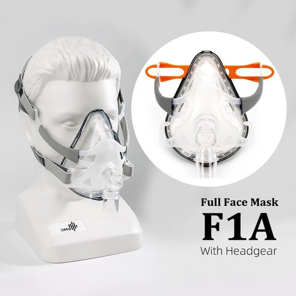 BMC F1A MáScara Facial Completa Cpap Auto Cpap Bipap MáScara Wish Headgear Para Personas Que Roncan Y Apnea Del SueñO L-image