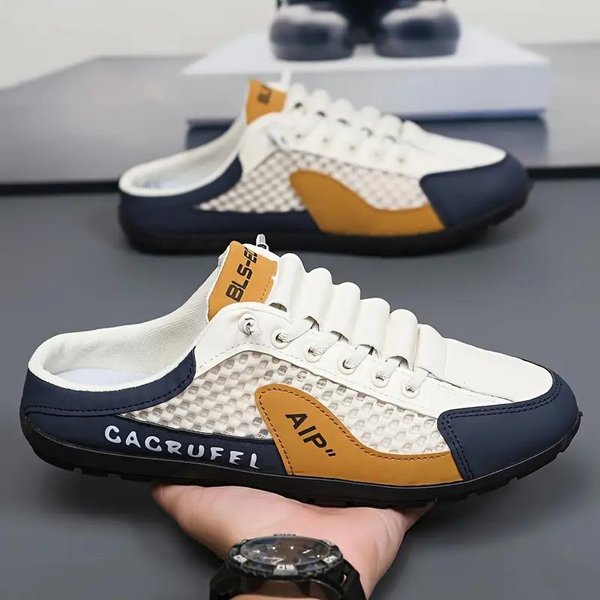 Zapatos Casuales De Moda Sin Cordones De Malla De Verano Para Hombre: Zapatillas Ligeras, Transpirables Y Que Combinan Con Todo 47 Black-image