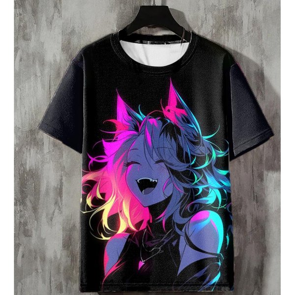 MęSka Koszulka Anime Sexy Beauty 3D Printed T-Shirty Harajuku Koszulki KróTki RęKaw Koszulka LuźNa Oversize MęSka Odzież Topy Streetwear 5XL-image
