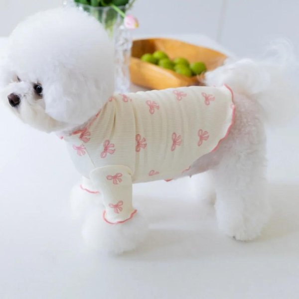Ropa Linda Para Perro Mascota Invierno Abrigo De Lazo Camiseta Inferior Sudadera Con Capucha Para Mascota Abrigo Teddy Perro Pomerania Perros PequeñOs SuéTer Ropa De Invierno Para Cachorro XS-image