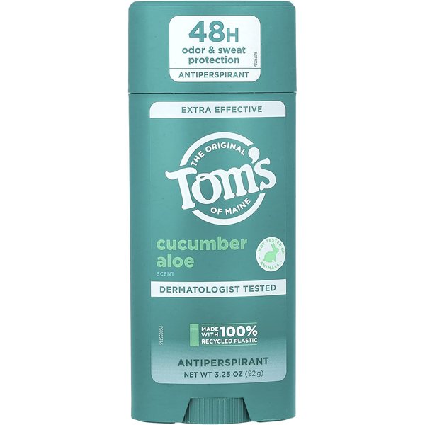 Tom's of Maine, Desodorante Antitranspirante Altamente Efectivo, Pepino Y Aloe, 3.25 Oz (92G) Blue-image