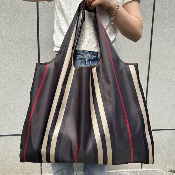 DużY Rozmiar Gruby Nylon DużA Torba ECO Wielokrotnego UżYtku Poliester PrzenośNe Torebki Damskie Na Ramię SkłAdana Torba Na Zakupy SkłAdana Gray-image