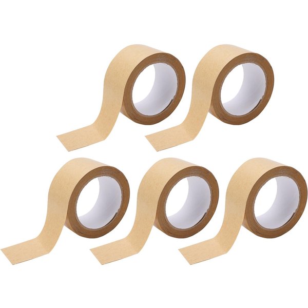 5 Unidades De Cinta De Papel Kraft, Resistente, Autoadhesiva, Biodegradable, EcolóGica Y Con Adhesivo Para Embalaje. Beige-image