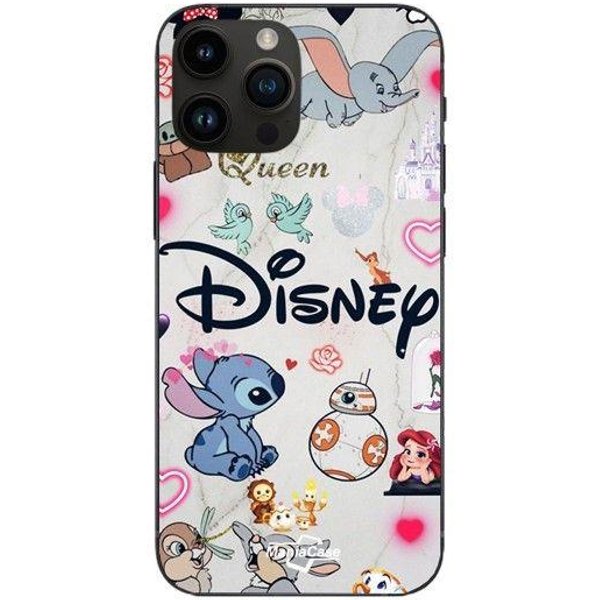 Coque De TéLéPhone - Disney - Iphone 12 Pro - Souple - Silicone - Personnages Stitch Ariel Dumbo Negro-image