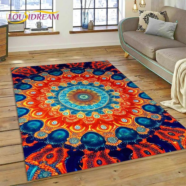 Medytacja Mandala Bohemia Duch Natury Dywanik Do Jogi Do Domu Salon Sypialnia Sofa Wycieraczka Dekoracja, Dywanik Obszarowy Mata AntypośLizgowa 40X60Cm16X24In-image