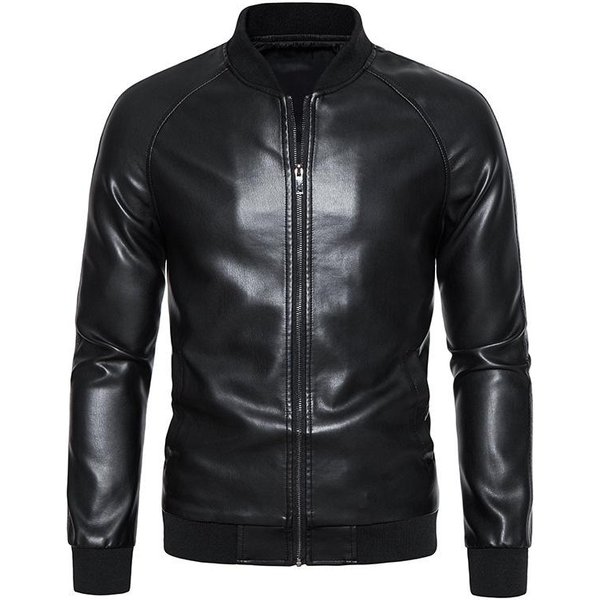 Chaqueta De Cuero Chaqueta Para Hombre Nueva VersióN Juvenil Casual Chaqueta De Cuero PU Top Xxxxl Black-image