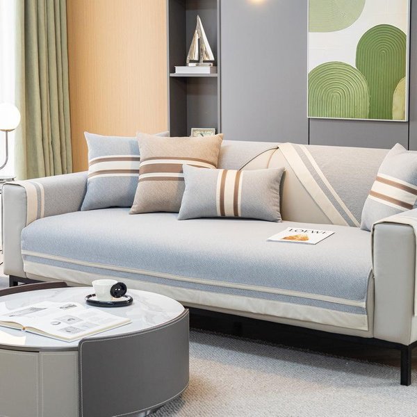 Nuevo CojíN De Sofá De Chenilla Cubierta De Sofá Universal Para Las Cuatro Estaciones CojíN De Sofá De Color SóLido Para Sala De Estar Manta Decorativa Para El Hogar 70X70Cm 1Pcs-image