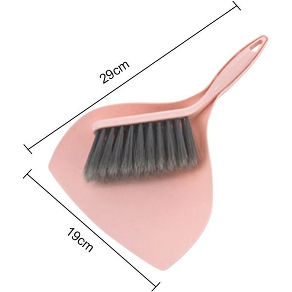 Juego De Recogedor Y Escoba PequeñA Para Limpieza, Minicepillo, Kit De Recogedor Y Escoba PequeñA, Barredora De Basura De Escritorio, Herramientas De Limpieza Del Hogar Color Rosa-image