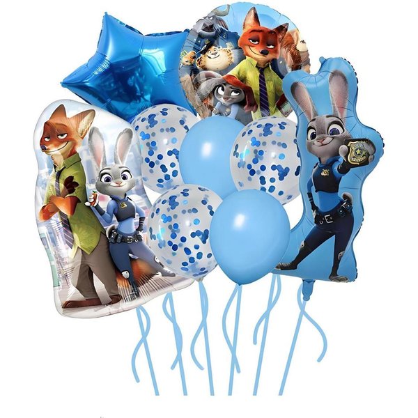 Zestaw BalonóW Na Imprezę Tematyczną Zootopia MateriałY Dekoracyjne Na PrzyjęCie Urodzinowe Dla Dzieci Blue Star Model-image