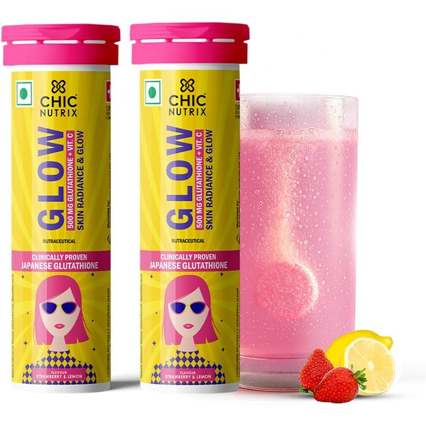 Tabletas Efervescentes Chicnutrix Glow Glutathione Con Vitamina C | Glutathione JaponéS 500Mg Para Piel Radiante, Uniforme Y Luminosa | Sin AzúCar-image
