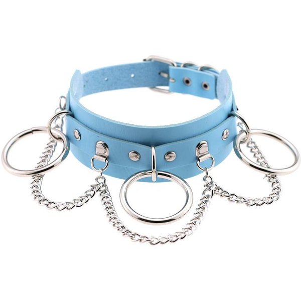 Czarny SkóRzany Choker Kobiecy KołNierz Dla Kobiet Goth łAńCuszek Punkowy Naszyjnik Harajuku Sexy WegańSki Chocker Festiwal Dziewczyny Gotycka BiżUteria-image