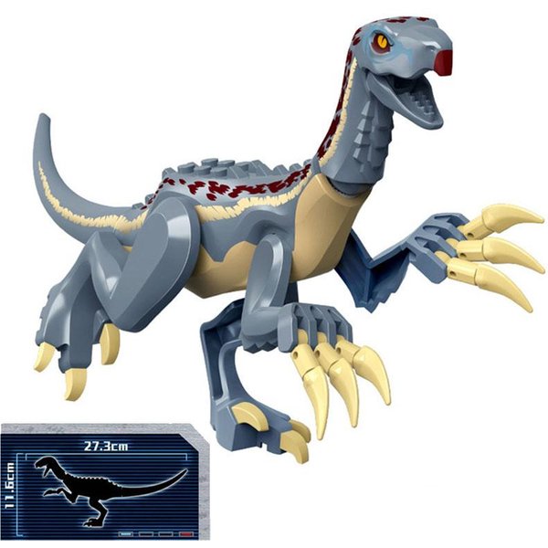 Klocki Zabawki Dinozaury Z Jurajskiego Parku Mosasaurus Indominus Rex Dla Dzieci Edukacyjne Klocki Stem BiałY-image