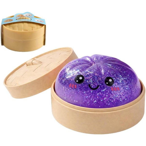 Glitterowy PierożEk Squishy Z PudełKiem PierożKi Sensoryczna Zabawka Do śCiskania OdstresowująCa Powoli PodnosząCa Się Anty-Stresowa Sensoryczny Prezent Fioletowy-image