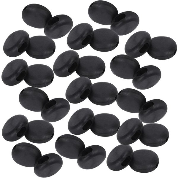 400 Piezas De Hebillas De Ajuste De Silicona Antideslizantes Para La Cara, Conectores De ExtensióN De Banda Para Las Orejas(Negro )-image