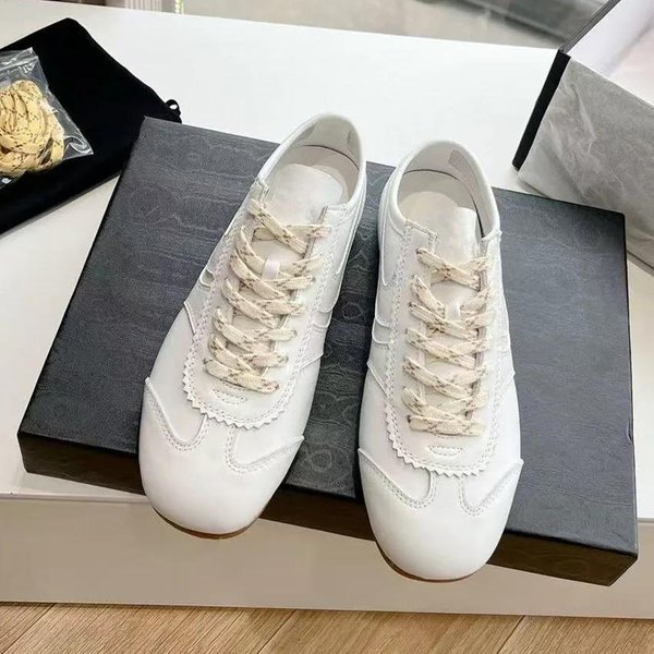 Nowość Wiosenna Retro Niemieckie Buty Treningowe Damskie PłAskie Codzienne Buty Sportowe MęSkie SkóRzane OddychająCe Buty MęSkie 40 Gray-image