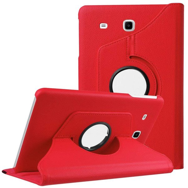 Do Samsung Galaxy Tab E 9.6 Sm T560 T561 Etui Galaxy Tab T560 T561 Tablet Cover 360 Obrotowy Uchwyt Klapka SkóRzana Etui Tab E 9.6 T560/T561 Czerwony-image