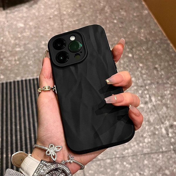 MięKkie Etui Z Wzorem SkłAdanym Na Telefon Iphone 11 12 13 14 15 Pro Max X Xs XR Max Plus Cukierkowy Zderzak Silikonowy For Iphone 7 Plus Czarny-image