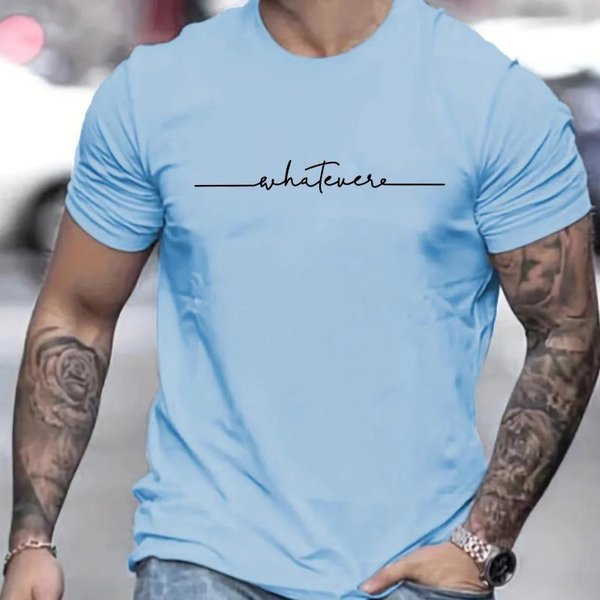 MęSki 100% Czysta BawełNa Letni LuźNy Rozmiar WzóR Z Literami Nadrukowany Casualowy Wygodny OkrąGłY Dekolt KróTki RęKaw T-Shirt Top T-Shirty MęSkie XXL Gray-image