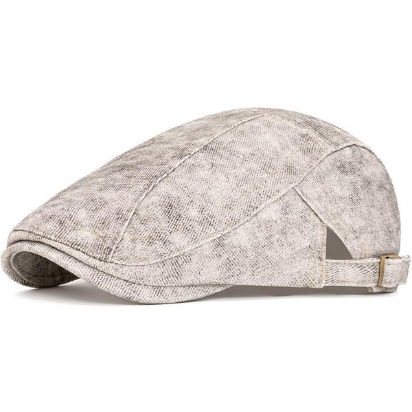 Boina Vintage Gorra Con Visera Para Mujer Estilo BritáNico Gorra Plana Para Hombre Gorra Newsboy White-image