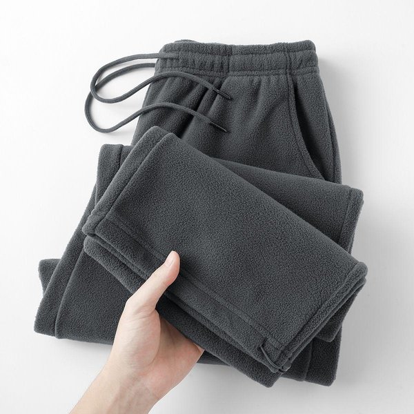 Zimowe Damskie Spodnie Haremowe Z Polaru Damskie Unisex LuźNe Szerokie Nogawki Spodnie Dresowe Wysoki Stan śCiąGacz Wygodne Proste LuźNe Spodnie Dresowe 4XL Ciemny Kolor Szary-image